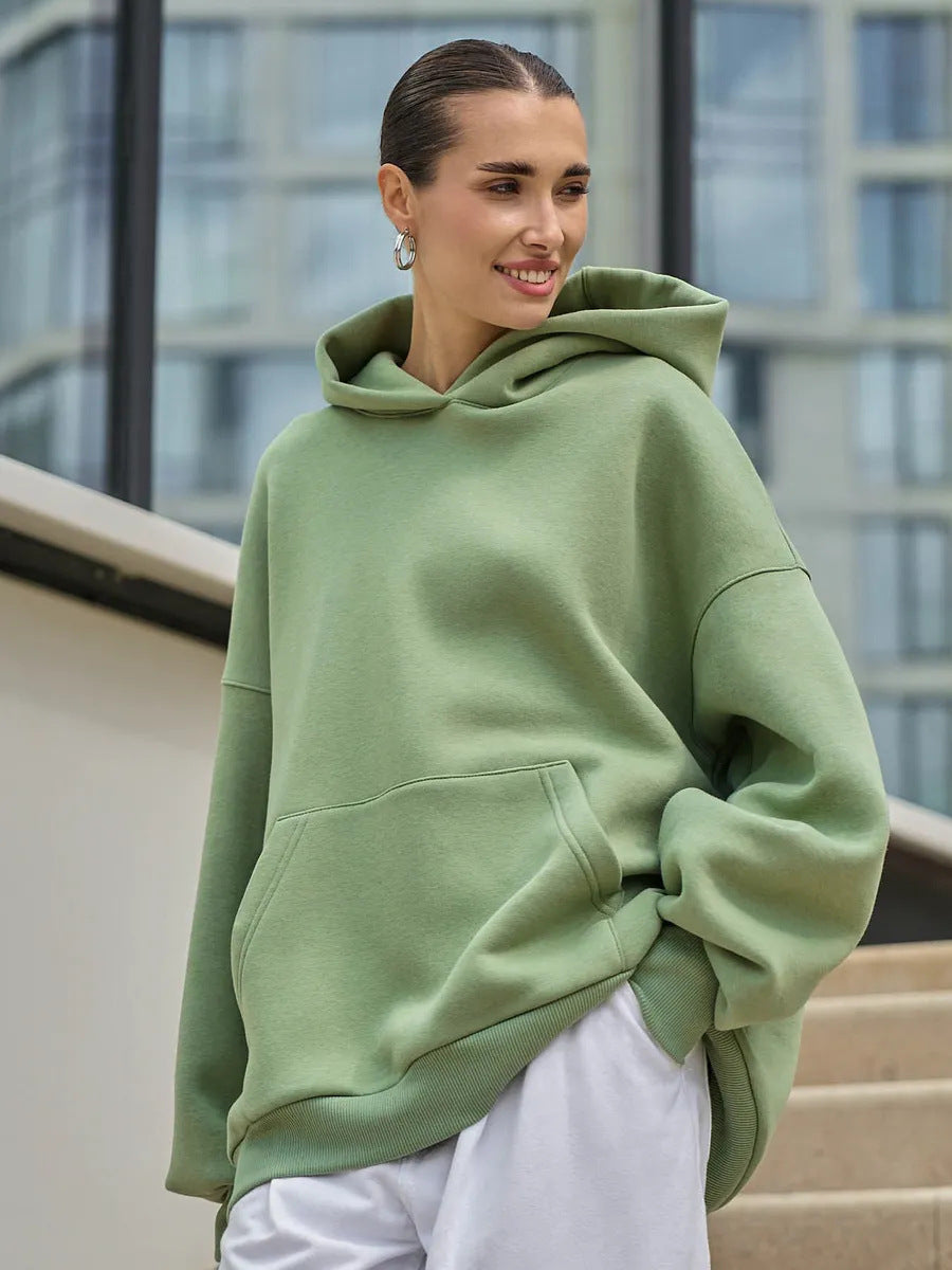Damen Oversized Kapuzenpullover mit extra weitem Schnitt und Kängurutasche Shop Nory