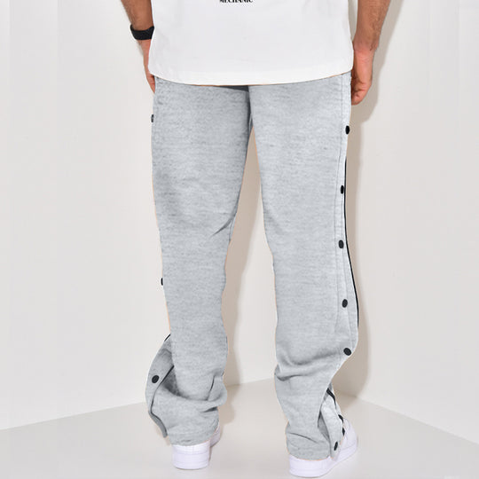 Herren Snap-Trackhose mit seitlichem Kontraststreifen, Druckknopf-Leiste und elastischem Bund Shop Nory