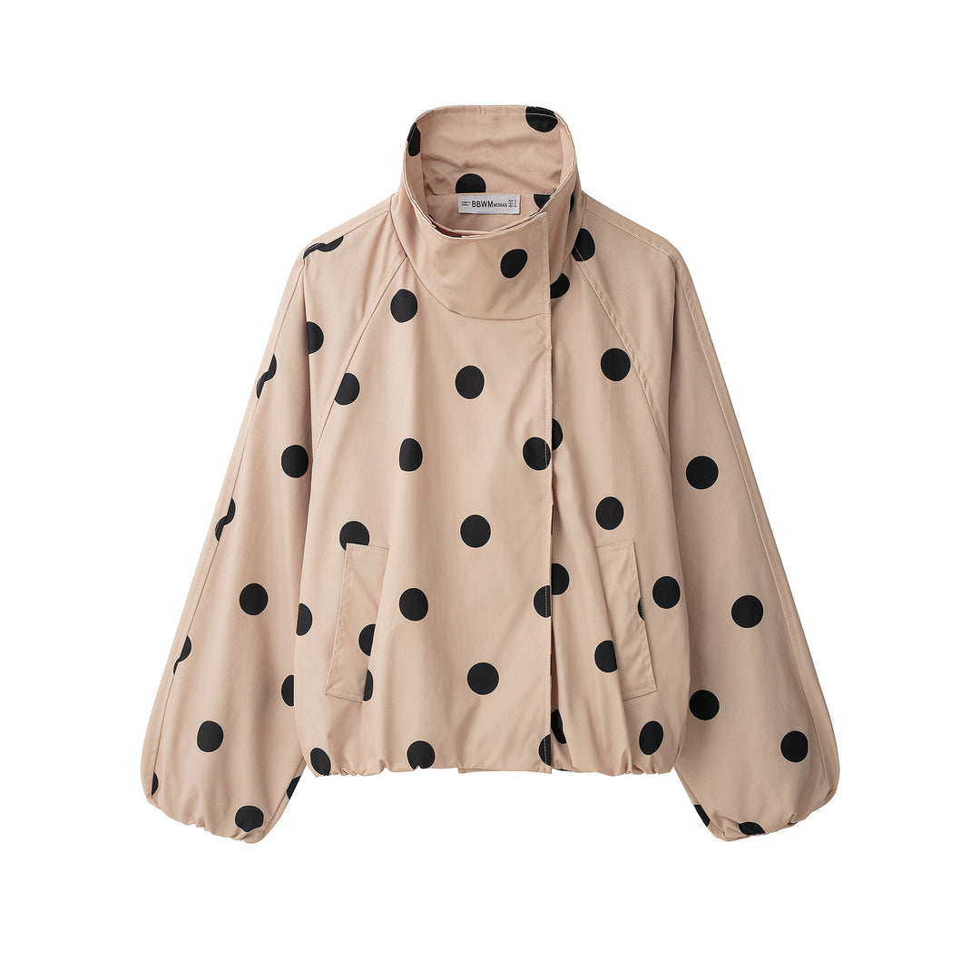 Damen Kurzjacke im Cape‑Stil mit Stehkragen und Ballonärmeln Shop Nory