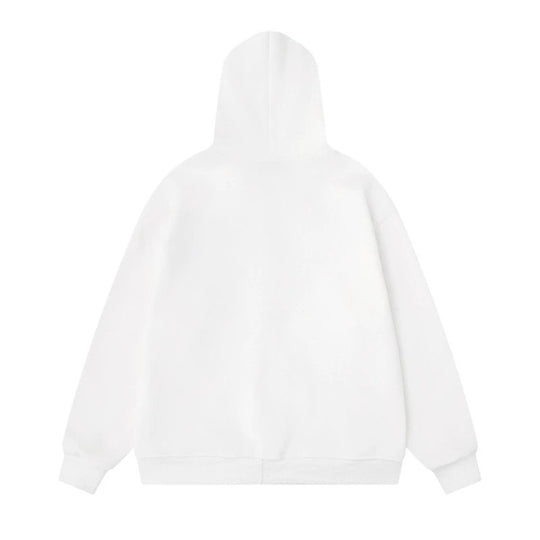 Damen Kapuzen‑Sweatjacke mit kreativen Musik‑Applikationen, Karo‑Sternen und Zipper‑Charm Shop Nory