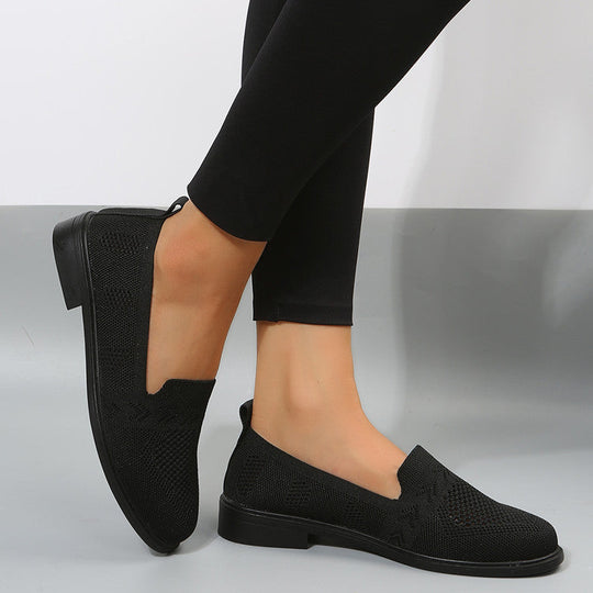 Damen luftige Slip-On Sneakers mit atmungsaktivem Netzmaterial