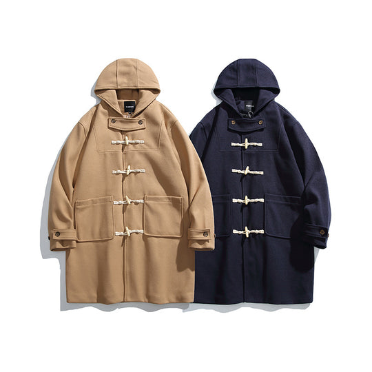 Herren Wollmix-Dufflecoat mit Kapuze und Knebelverschlüssen Shop Nory
