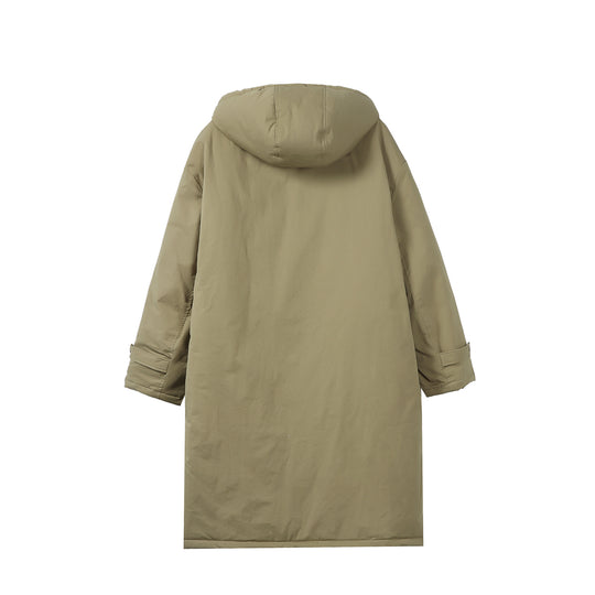 Damen Lange gefütterte Thermo-Parka im Oversize-Schnitt mit verdeckter Front Shop Nory