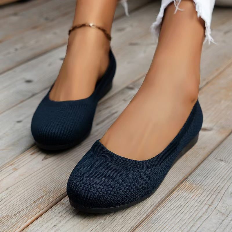 Damen bequeme Textil-Ballerinas im modernen Rippendesign Shopnory