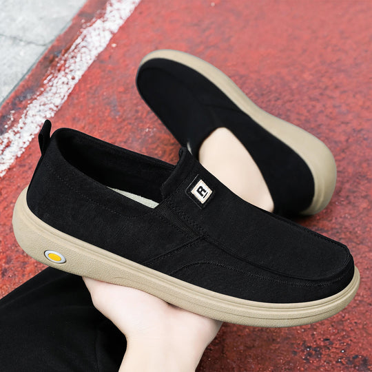 Herren nan lässiger Canvas-Slip-On Freizeitschuh mit Memory-Fußbett und stoßdämpfender Gummisohle Shop Nory