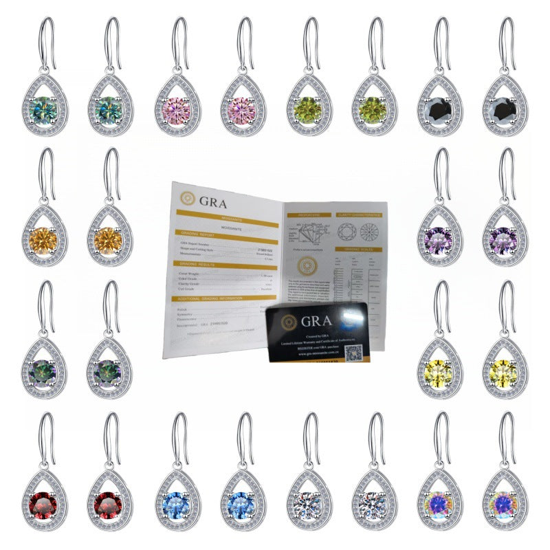 Damen Ohrhänger mit glänzendem Zirkonia und eleganter Tropfenform Shop Nory
