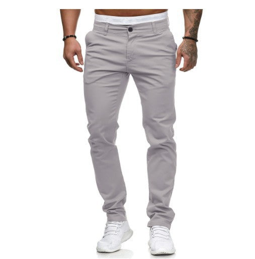 Herren Slim-Fit Chinohosen mit elastischem Bund und praktischen Taschen