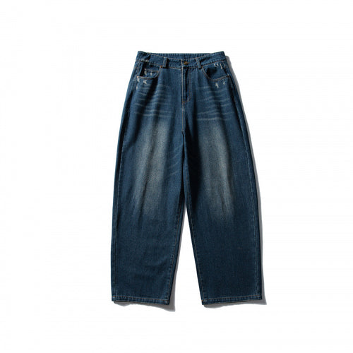 Herren Weite Highwaist Baggy-Jeans mit Used-Waschung und Five-Pocket-Details Shop Nory
