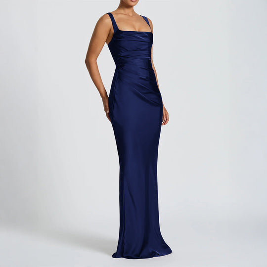 Damen Maxikleid mit elegantem Quadrat-Ausschnitt und figurformendem Design