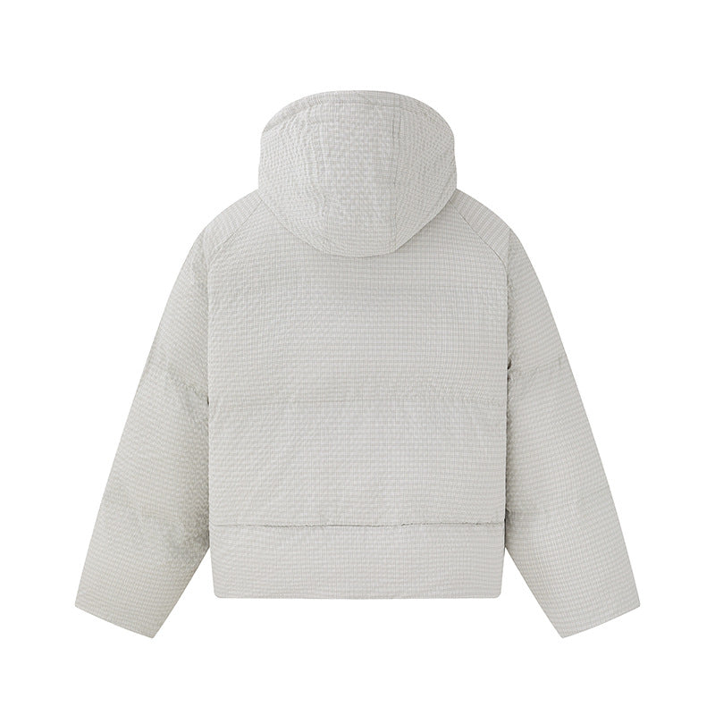 Unisex Kurz geschnittene wattierte Kapuzenjacke mit feiner Karosteppung Shop Nory