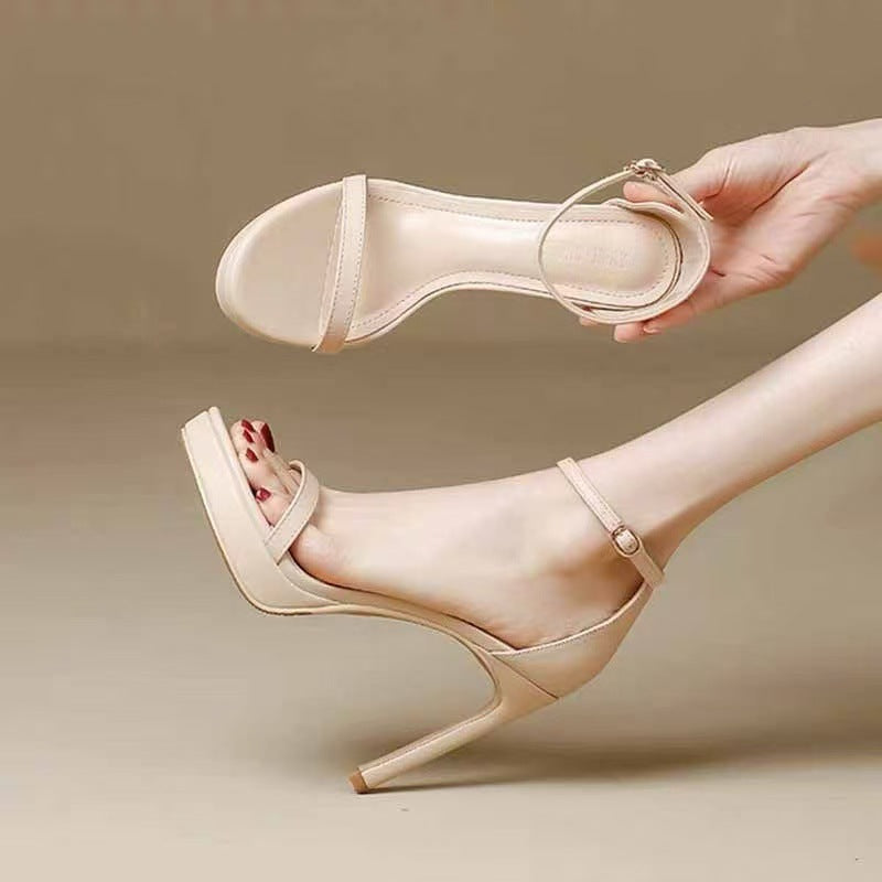 Damen Riemchen-Sandaletten mit hohem Stiletto-Absatz und Knöchelriemen Shop Nory