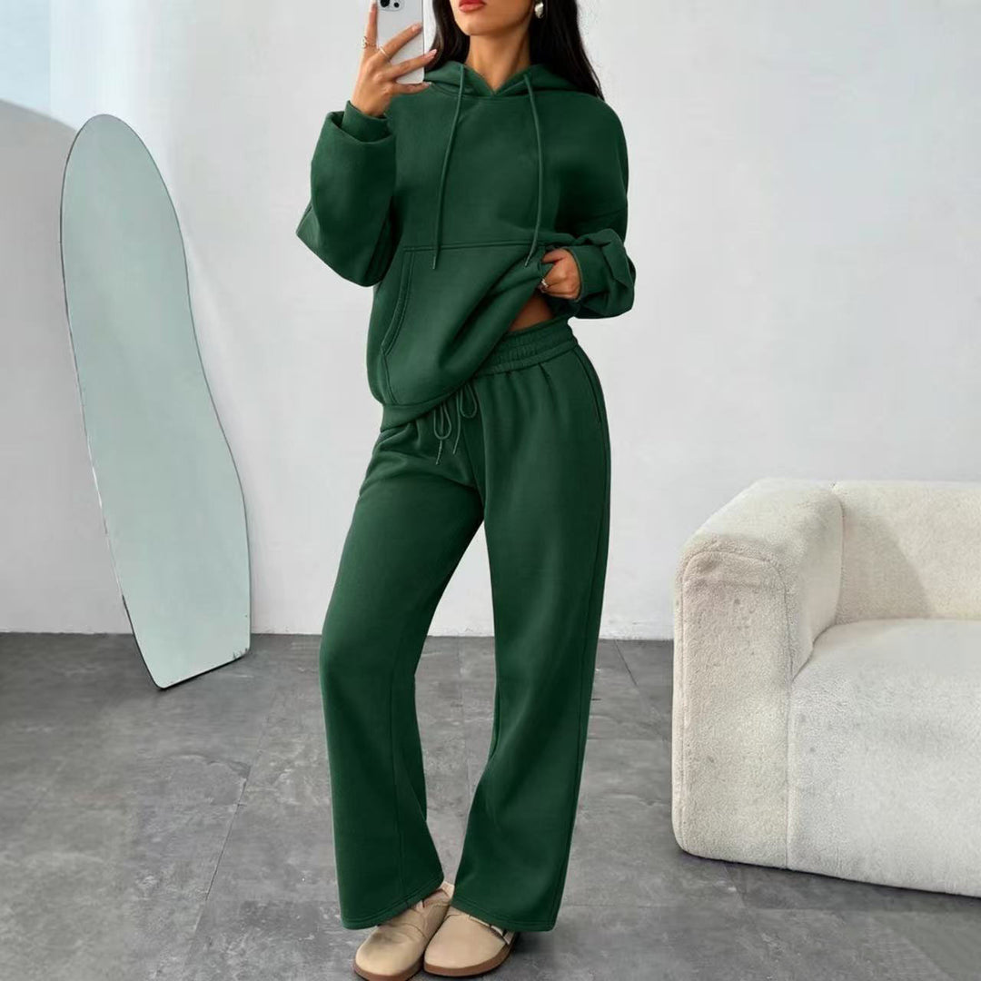 Damen Oversized Hoodie-Set mit Kängurutasche und weiter Palazzohose Shop Nory