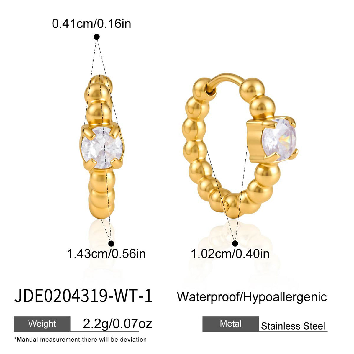 Damen Ohrhänger mit funkelndem Zirkonia und hypoallergenem Edelstahl Shop Nory