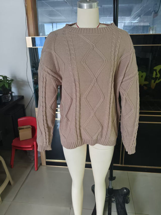 Damen Grobstrickpullover im Zopfmuster mit lässigem Oversize-Schnitt Shop Nory