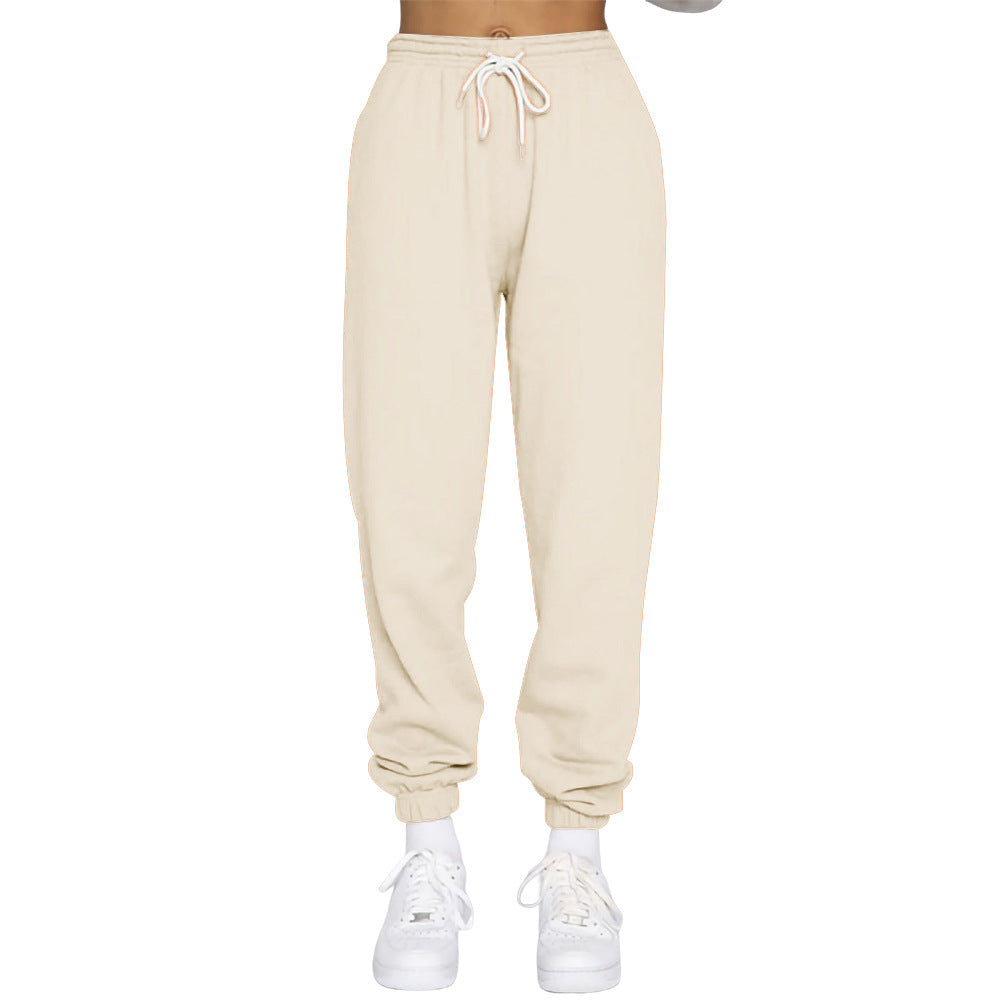 Damen Komfortable Jogginghose mit verstellbarem Bund und elastischen Bündchen