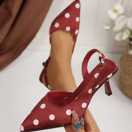 Damen Slingback-Pumps mit Punktmuster und elegantem Design