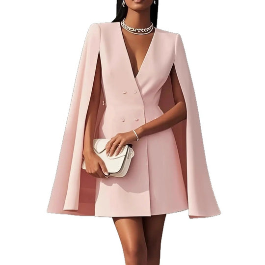 Damen Kurzblazer-Kleid mit Cape-Ärmeln und doppelreihiger Knopfleiste Shop Nory