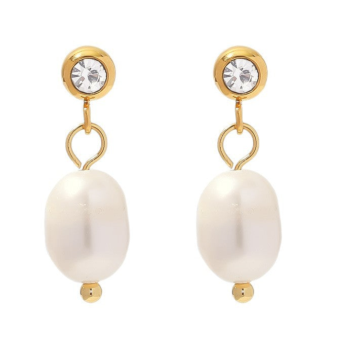 Damen Ohrhänger mit elegantem Kristall- und Perlenanhänger Shop Nory