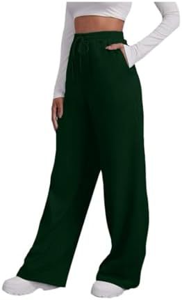 Damen nan weite High‑Waist Palazzo-Loungehose mit elastischem Komfortbund, Kordelzug und seitlichen Eingrifftaschen Shop Nory