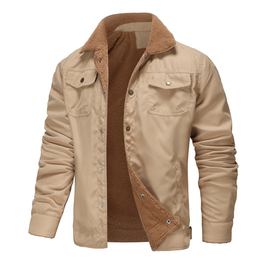 Herren Workwear-Jacke mit Teddykragen und Druckknopfleiste Shop Nory