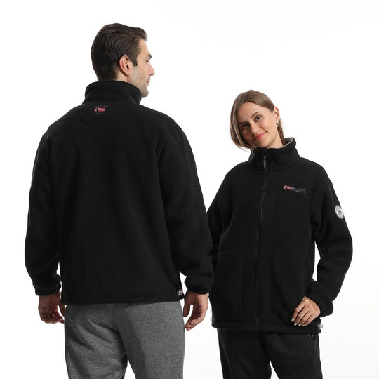 Herren Fleece-Outdoorjacke mit Stehkragen durchgehendem Reißverschluss und elastischen Bündchen Shop Nory