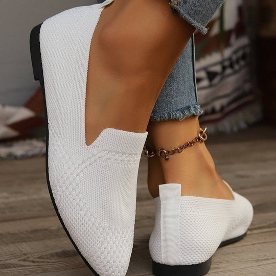 Damen bequeme Slipper mit atmungsaktivem Strickdesign