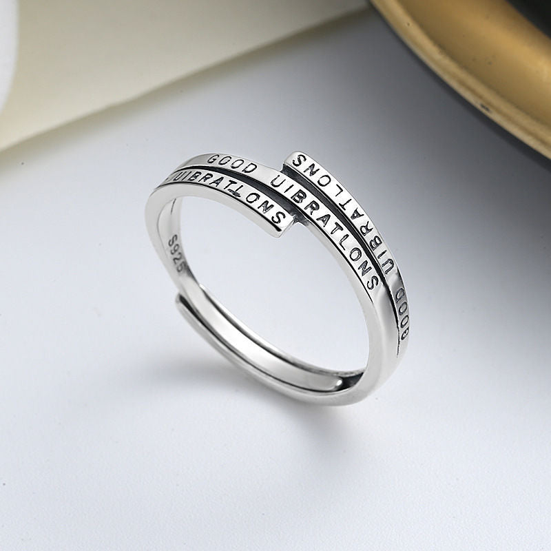 Damen Statement Ring mit eingraviertem Schriftzug Shop Nory