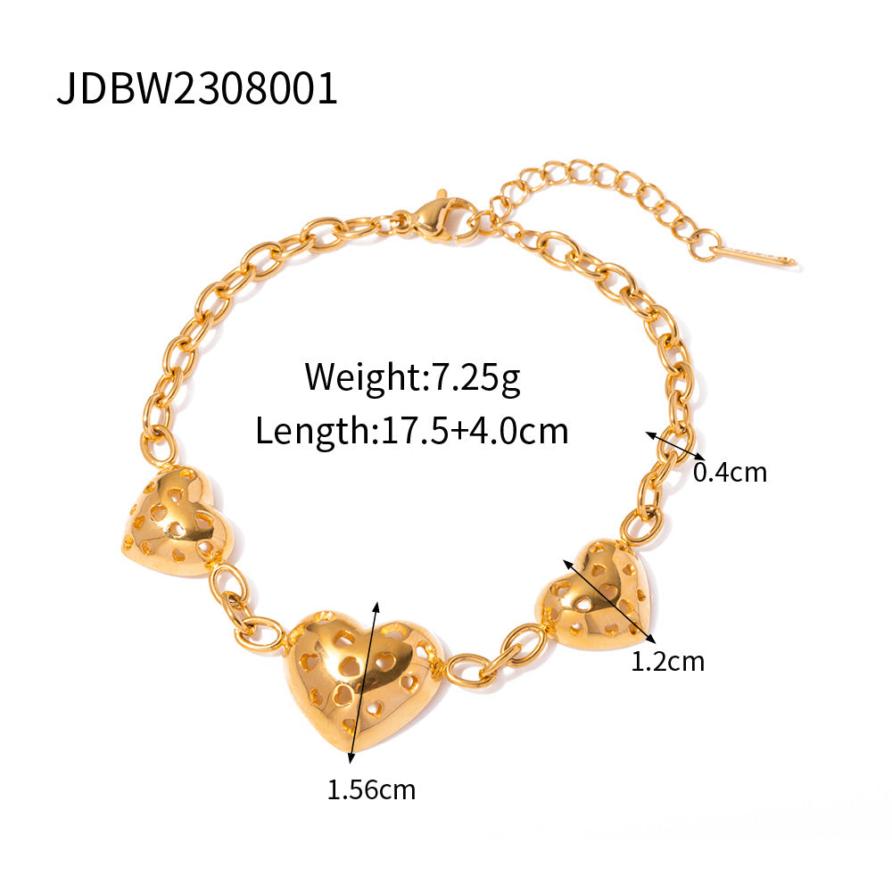Damen Armkettchen mit herzförmigen Anhängern und elegantem Design Shop Nory