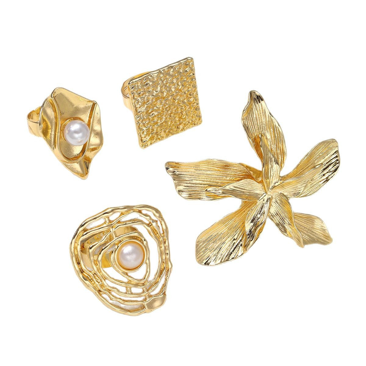 Damen Statement-Ring mit kunstvollem Textur-Design Shop Nory