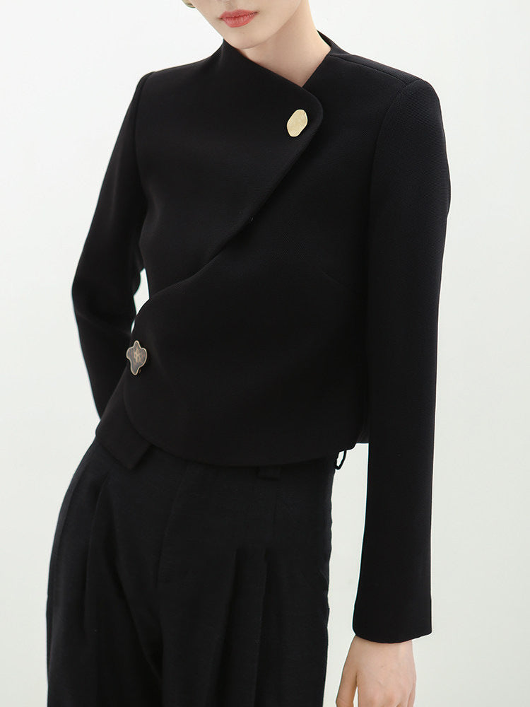 Damen Elegante cropped Blazerjacke mit asymmetrischem Schnitt Shop Nory
