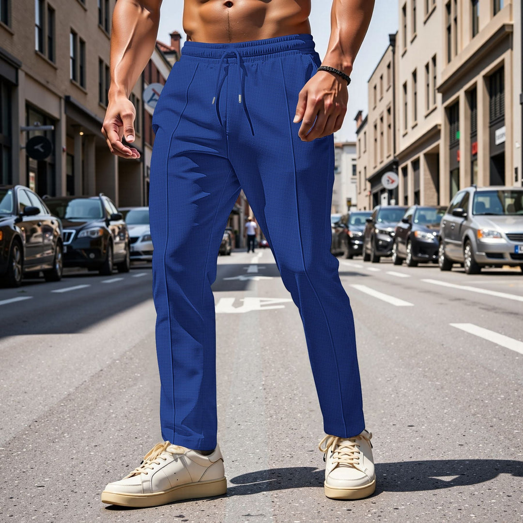 Herren elegante Freizeithose mit elastischem Bund und seitlichen Taschen