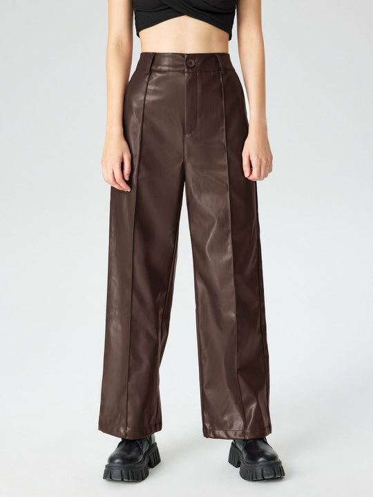 Damen Elegante Kunstlederhose Shop Nory