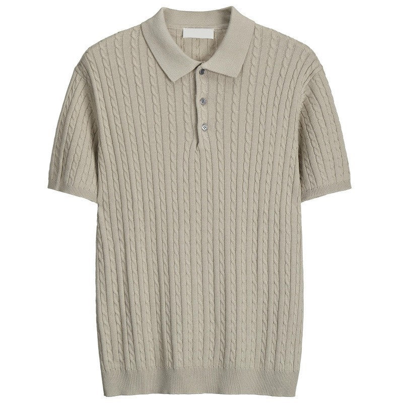 Herren Modisches Kurzarmstrickpoloshirt Shop Nory