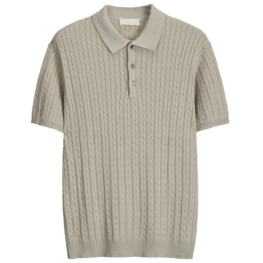 Herren Modisches Kurzarmstrickpoloshirt Shop Nory