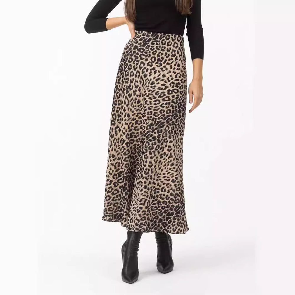 Damen Maxirock im Leopardenmuster