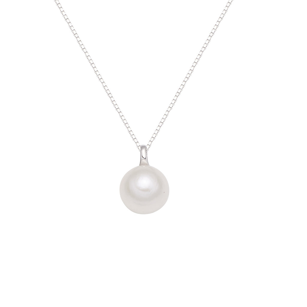 Damen elegante Halskette mit Perlenanhänger und feiner Gliederkette Shop Nory
