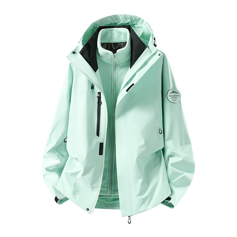 Herren zweilagige Softshell-Outdoorjacke mit herausnehmbarem Fleecefutter und verstellbarer Kapuze Shop Nory