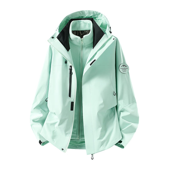 Herren zweilagige Softshell-Outdoorjacke mit herausnehmbarem Fleecefutter und verstellbarer Kapuze Shop Nory