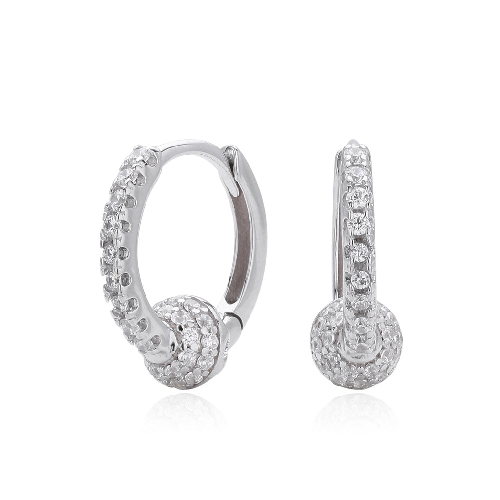 Damen Creolenohrringe mit funkelnden 5A Zirkonen aus hochwertigem 925 Sterling Silber Shop Nory