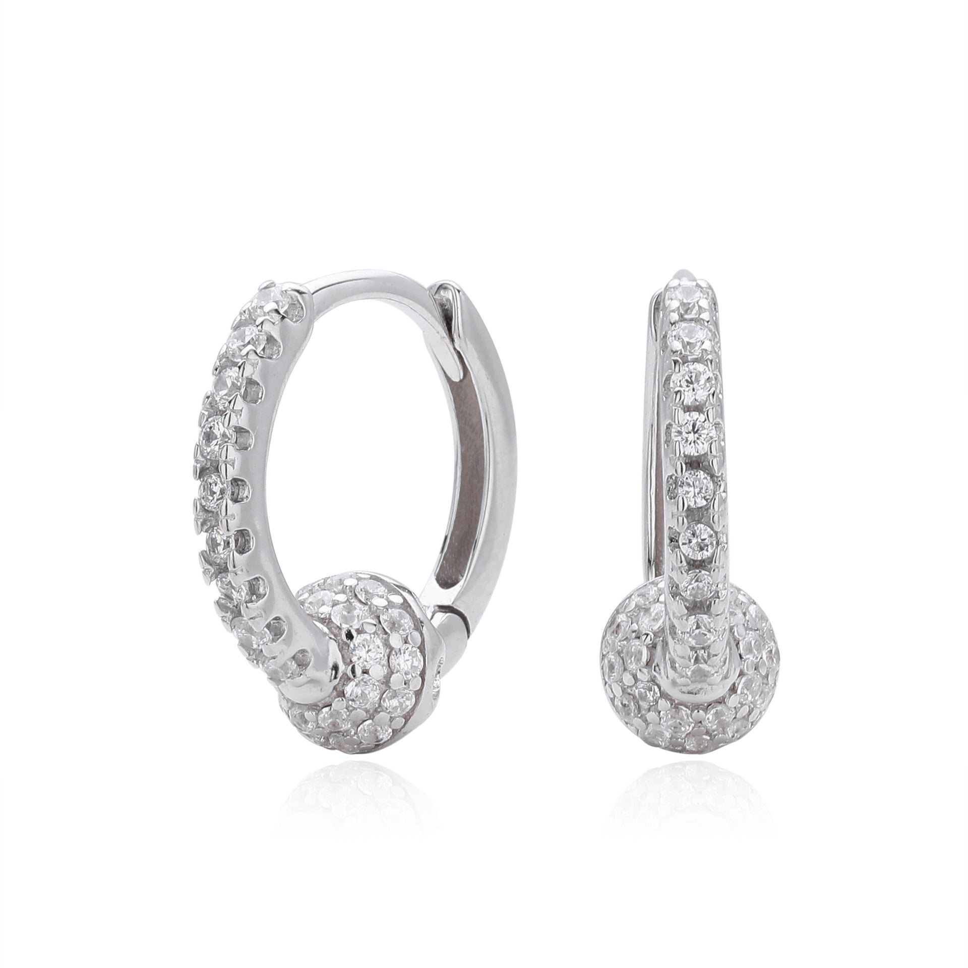 Damen Creolenohrringe mit funkelnden 5A Zirkonen aus hochwertigem 925 Sterling Silber Shop Nory
