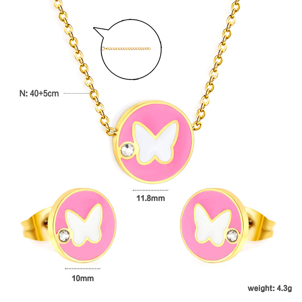 Damen Schmuckset mit Schmetterlingsanhänger und funkelnden Details Shop Nory