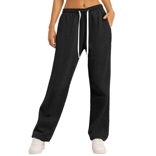 Damen nan lässige Loungehose mit geradem Bein extra langem Tunnelzug und tiefem Schritt Shop Nory