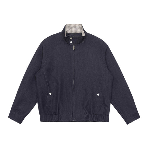 Unisex Kurzblouson im Denim‑Mix mit gesteppter Teilung, Stehkragen und verdecktem Reißverschluss Shop Nory