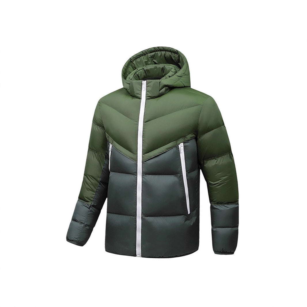 Herren Leichte Daunenoptik-Steppjacke mit Kapuze, winddichter Thermoisolierung und vertikalen Reißverschlusstaschen Shop Nory