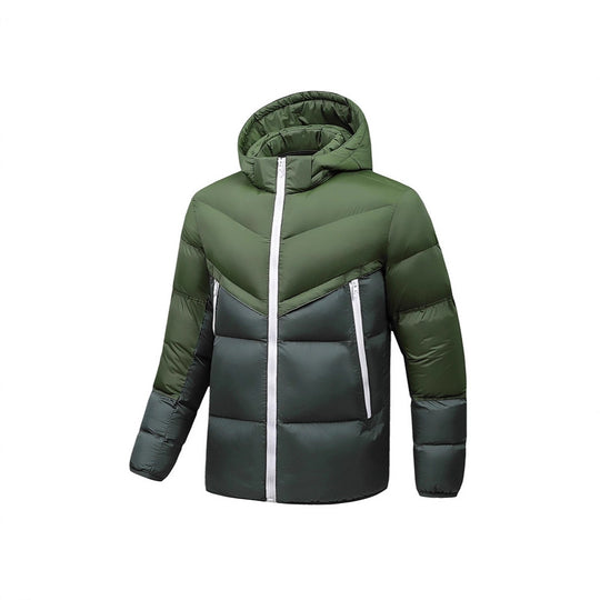 Herren Leichte Daunenoptik-Steppjacke mit Kapuze, winddichter Thermoisolierung und vertikalen Reißverschlusstaschen Shop Nory