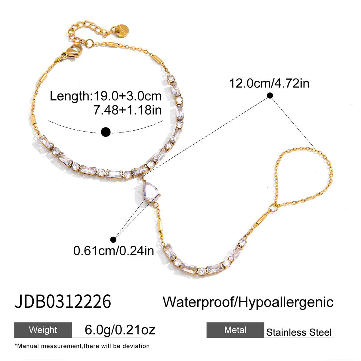 Damen Glänzendes Edelstahl-Armband mit funkelnden Zirkonia-Elementen Shop Nory