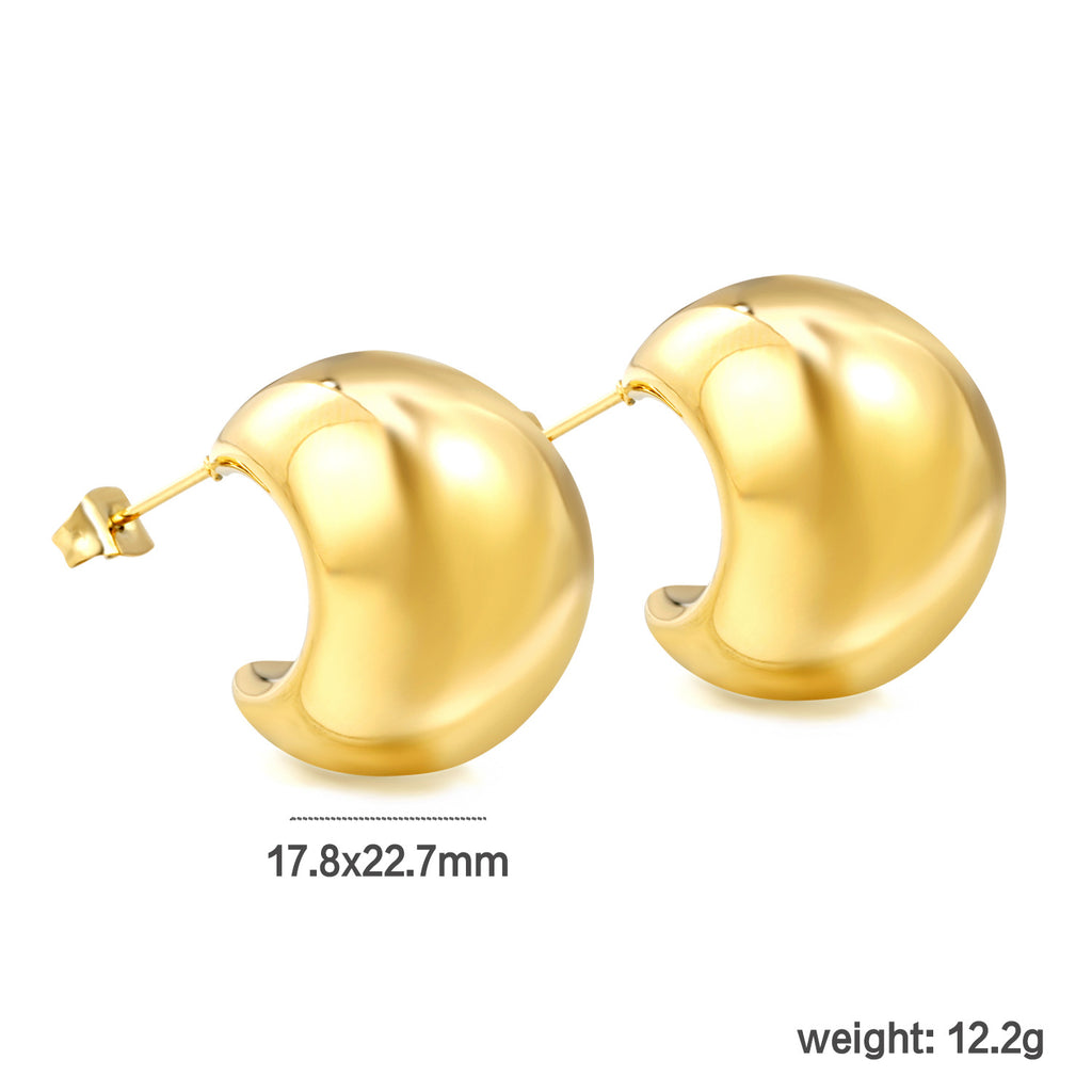 Damen Elegante goldplattierte Edelstahl Ohrstecker Shop Nory
