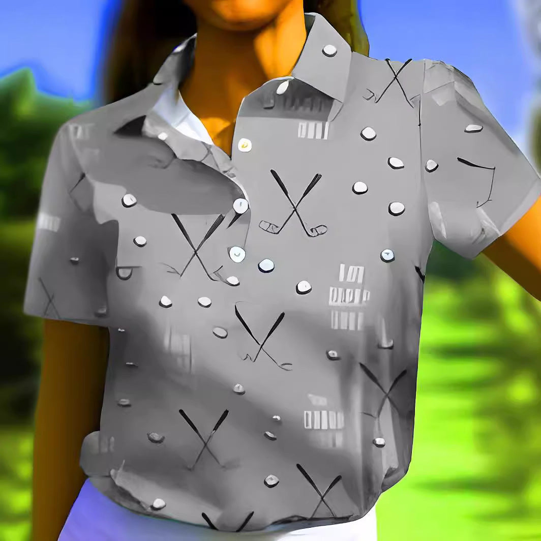 Damen Poloshirt mit modernem Golf-Muster und bequemem Schnitt