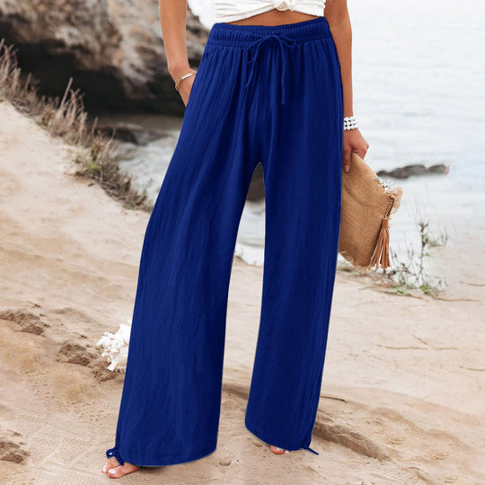 Damen Weite hose mit elastischem Bund und praktischen Taschen
