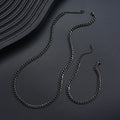 Damen Schmuckset aus hochwertigen schwarzen Edelstahlketten Shop Nory